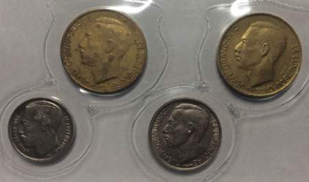 Набор регулярных монет Люксембурга, Жан I, 1986-1995 гг., 4 монеты