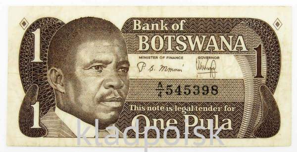 Банкнота 1 пула 1983 года Ботсвана