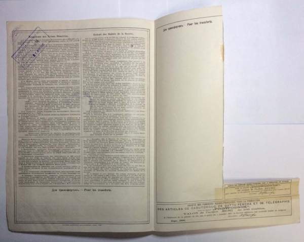 Акция-облигация, Пай 100 рублей, Рига, 1906 г., Товарищество Проводник Акция-облигация, Пай 100 рублей, Рига, 1906 г., Товарищество Проводник
