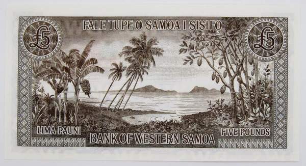 Банкнота 5 фунтов 2020 года Западное Самоа