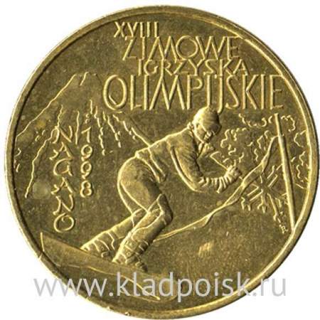 Монета 2 злотых Польша, Олимпиада в Нагано, 1998