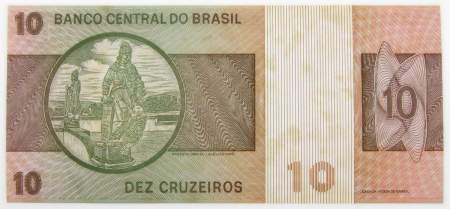 Банкнота Бразилия 10 крузейро 1979 года, арт 2