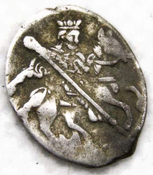 Копейка (чешуя) серебро Иван IV Васильевич Грозный 1533-1584 гг., Псковский денежный двор, МА Копейка (чешуя) серебро Иван IV Васильевич Грозный 1533-1584 гг., Псковский денежный двор, МА