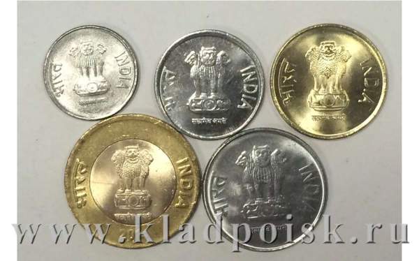 Набор монет Индия Текущие 2011-2014, 5 монет
