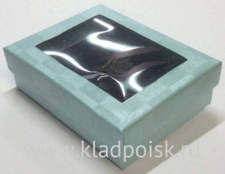 Коробка подарочная с прозрачным окном на крышке, зеленая пастель