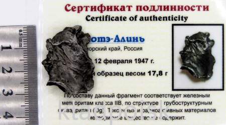 Осколок метеорита Сихотэ-Алинь арт 37