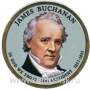 Монета с цветным изображением 1 доллар США (2010) 15-ый Президент Джеймс Бьюкенен