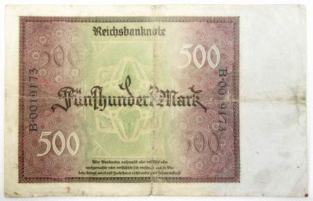 Банкнота 500 марок 1922 года - Германия