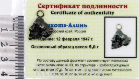 Подвеска из метеорита Сихотэ-Алинь (арт 47) Подвеска из метеорита Сихотэ-Алинь (арт 47)