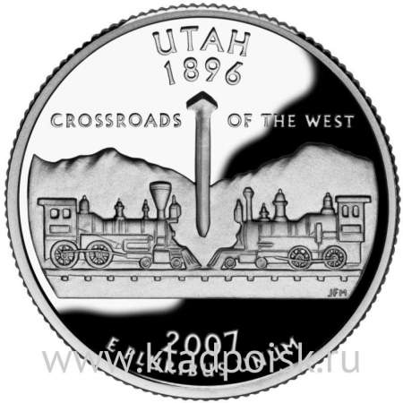 Монета 25 центов Штат Юта Монета 25 центов Штат Юта