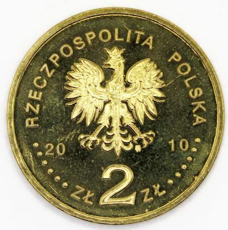 Монета 2 злотых Польша 2010, 65-я годовщина освобождения Аушвиц-Биркенау (Освенцим)