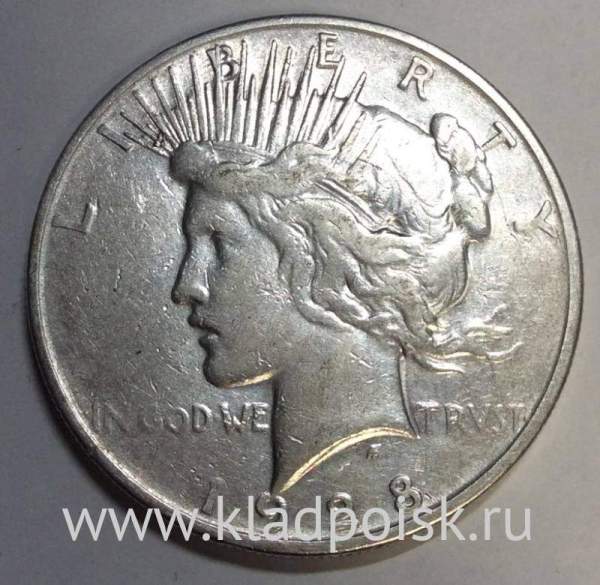 Монета 1 доллар США «Мир» 1928 года, Серебро 900 пробы