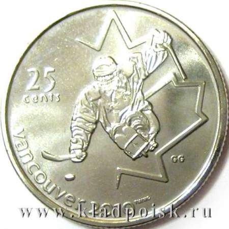 Монета  25 центов Канада, XXI зимние Олимпийские Игры, Ванкувер 2010 – Следж хоккей