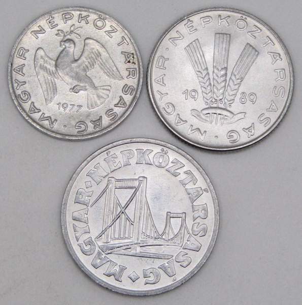 Набор монет Венгрии 1975-1991 гг., 3 монеты