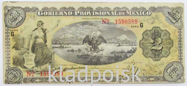 Банкнота 2 песо 1914 года Мексика