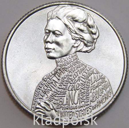 Монета 25 центов США Джовита Идар из серии «Американские женщины» (2023) D