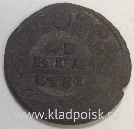 Монета 1 денга 1751 года, Российская Империя, Елизавета I