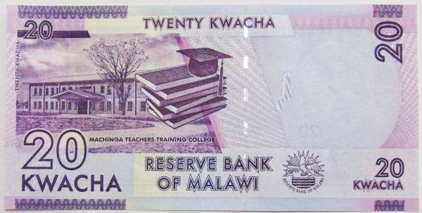 Банкнота 20 квач 2016 года Малави