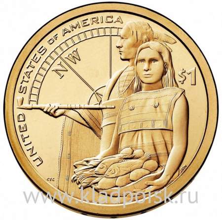 Монета 1 доллар Сакагавея Гостеприимство