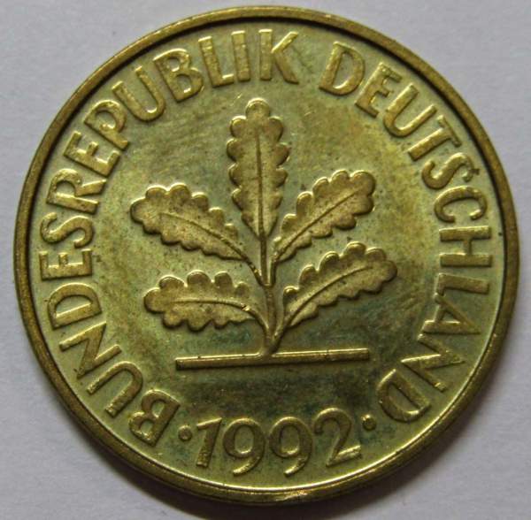 Монета 10 пфеннигов Германия 1992 (A)