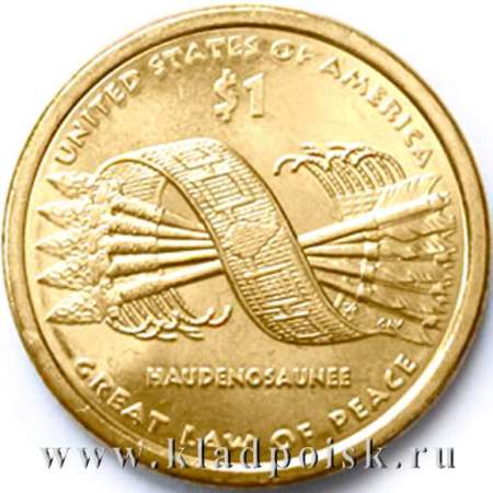Монета 1 доллар Сакагавея Стрелы