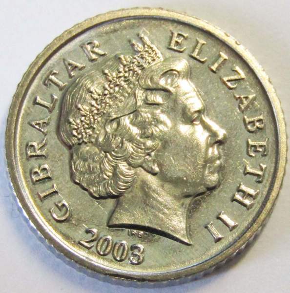 Регулярная монета 5 пенсов 2003 года Гибралтар