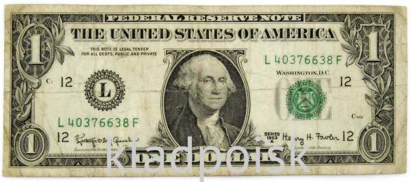 Банкнота 1 доллар США 1963 года