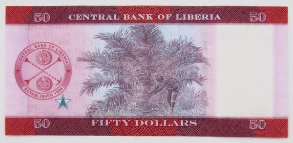 Банкнота 50 долларов Либерия 2022
