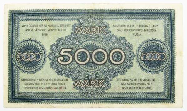 Банкнота 5000 марок 1923 года - Веймарская Республика
