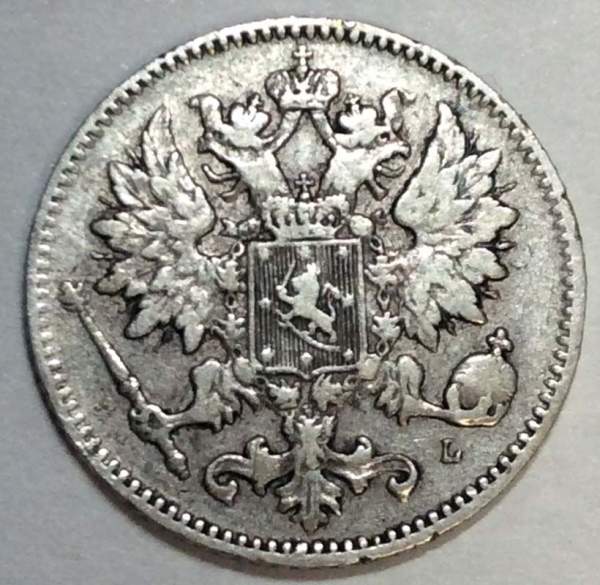 Монета 25 пенни 1901 г. для Финляндии (Николай II)