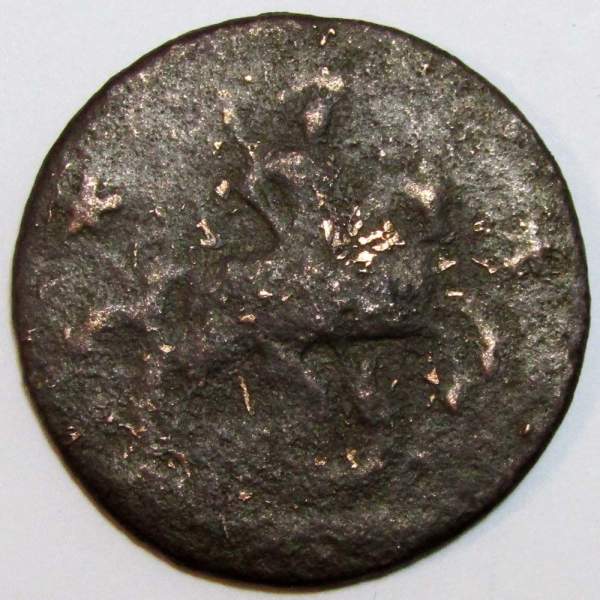 Монета 2 копейки Российской империи 1762 года Петр III, перевернутые буквы И