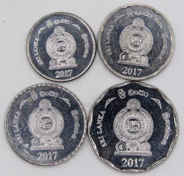 Набор монет Шри-Ланка 2017 год, 4 монеты