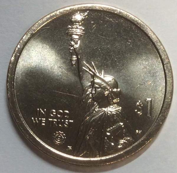 Монета 1 доллар США Лампа накаливания Томаса Эдисона серии Американские инновации и новаторы (2019) P