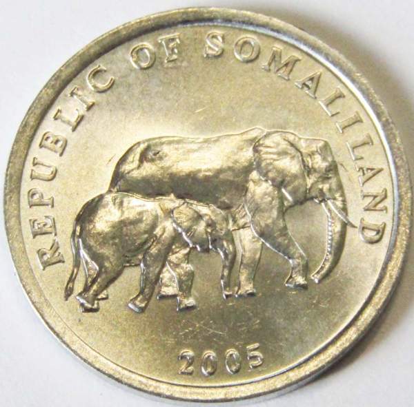 Монета Сомалиленд 5 шиллингов 2005 года