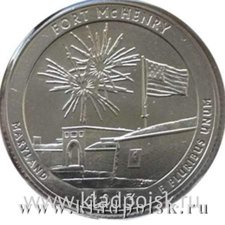 Монета 25 центов Национальный парк Форт Мак-Генри, монетный двор D