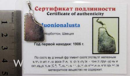Подвеска из метеорита Муонионалуста (Muonionalusta), арт 5