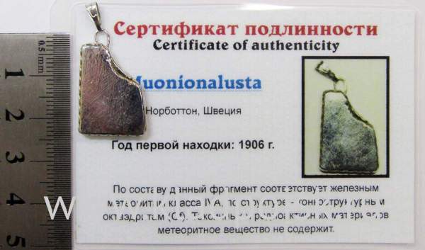 Подвеска из метеорита Муонионалуста (Muonionalusta), арт 5 Подвеска из метеорита Муонионалуста (Muonionalusta), арт 5