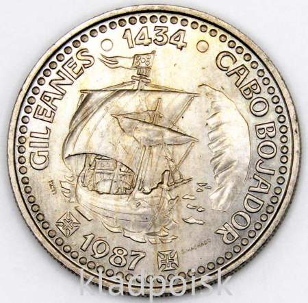 Монета 100 эскудо 1987 года, Жил Эанеш «Золотой век открытий», Португалия