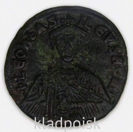 Монета Византии Фоллис Император Лев V Армянин 813-820 гг.