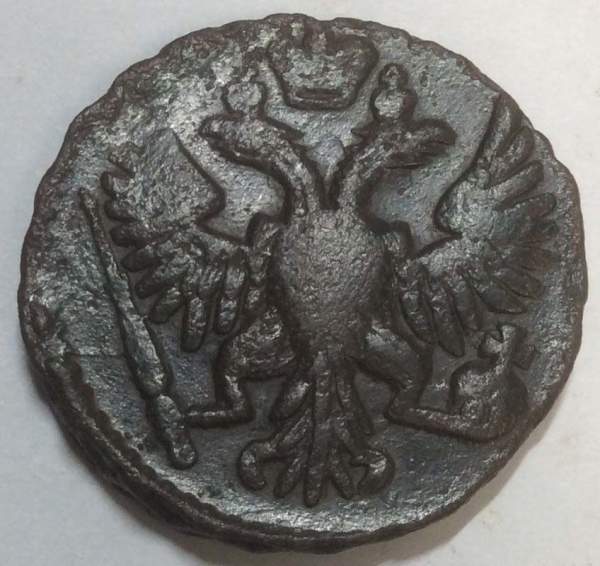 Монета 1 денга 1749 года, Российская Империя, Елизавета I (арт 2)