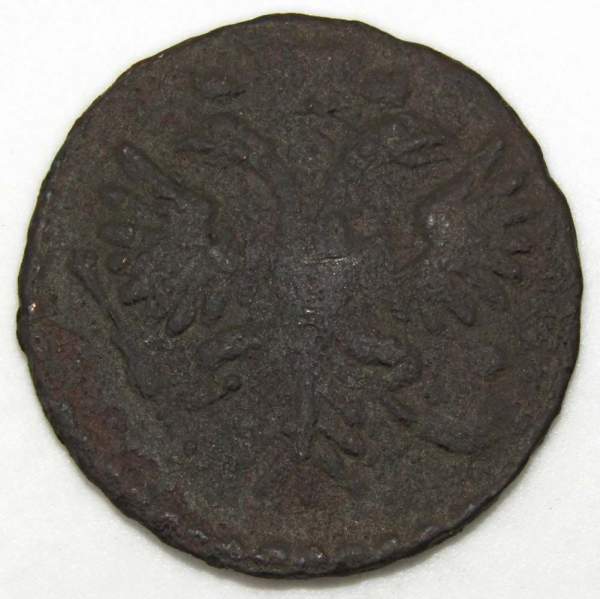 Монета 1 денга 1731 года, Российская Империя, Анна Иоановна, без черты Монета 1 денга 1731 года, Российская Империя, Анна Иоановна, без черты