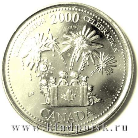 Монета  25 центов Канада, Миллениум 2000 – Торжества