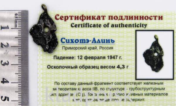 Подвеска из метеорита Сихотэ-Алинь (арт 31) Подвеска из метеорита Сихотэ-Алинь (арт 31)