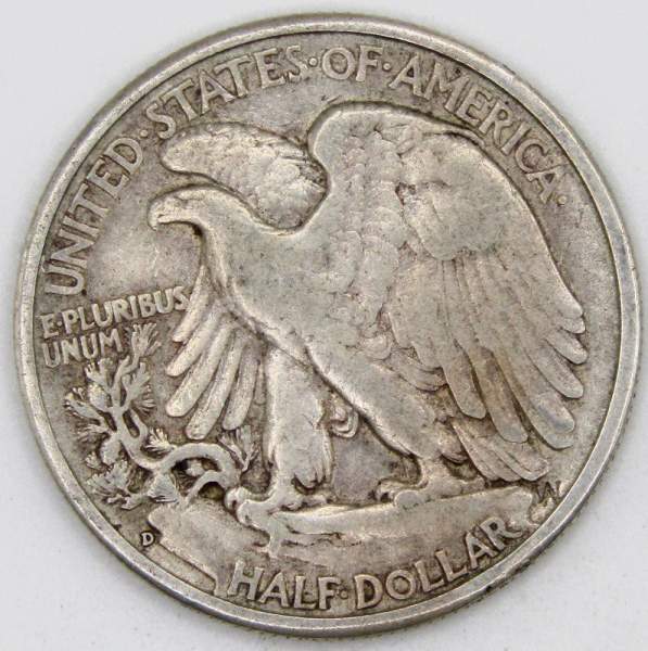 Монета 50 Центов США «Шагающая свобода» 1943 Серебро 900 пробы Монета 50 Центов США «Шагающая свобода» 1943 Серебро 900 пробы