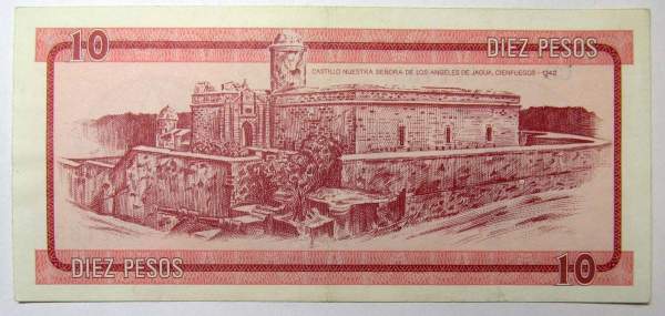 Валютный сертификат 10 песо 1985 года Куба серия A