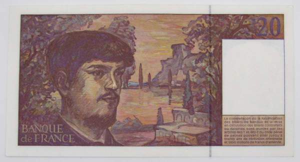 Банкнота 20 франков 1997 года Франция (Дебюсси)