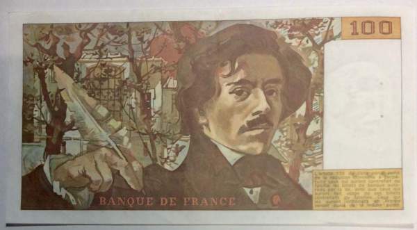 Банкнота 100 франков 1986 года Франция (Делакруа)