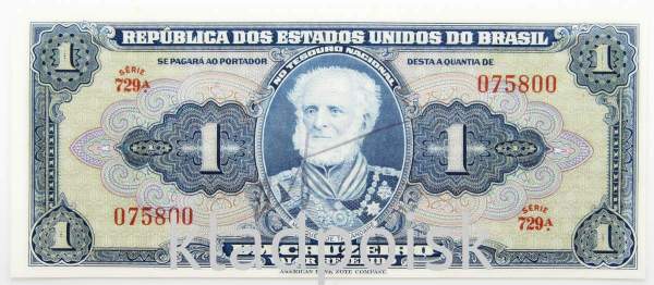 Банкнота Бразилия 1 крузейро 1944 года Банкнота Бразилия 1 крузейро 1944 года