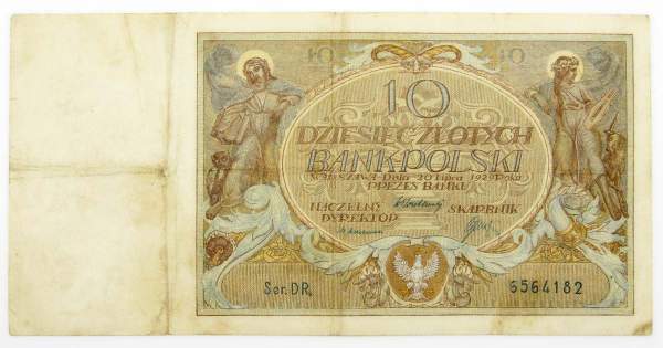 Банкнота 10 злотых 1929 года Польша