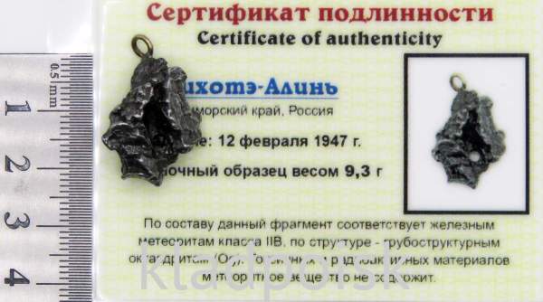 Подвеска из метеорита Сихотэ-Алинь (арт 65)